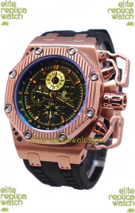 Audemars Piguet Royal Oak Offshore Limited Edition Survivor Rose Gold Watch in Black Dial