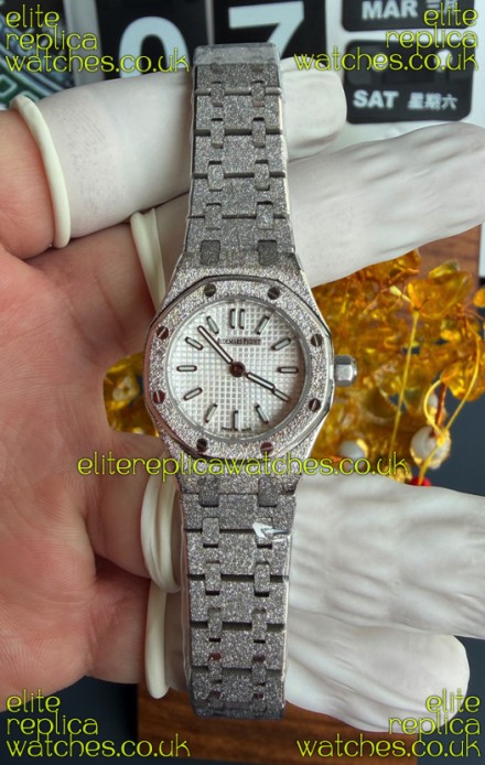 Royal Oak Frosted 67630BC Mini 23MM White Gold Super Clone Watch 
