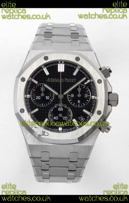Royal Oak Chrono 26240 Black Dial FREE SPRUNG MVMNT Steel Caing Super Clone Watch 