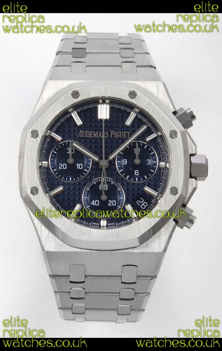 Royal Oak Chrono 26240 Blue Dial FREE SPRUNG MVMNT Steel Caing Super Clone Watch 