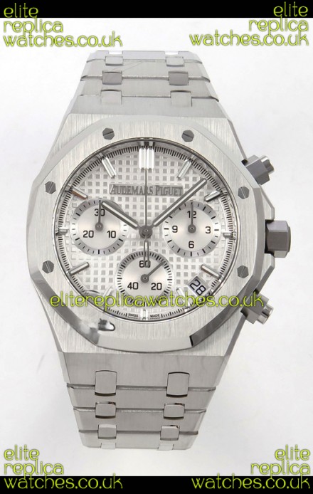 Royal Oak Chrono 26240 White Dial FREE SPRUNG MVMNT Steel Caing Super Clone Watch 