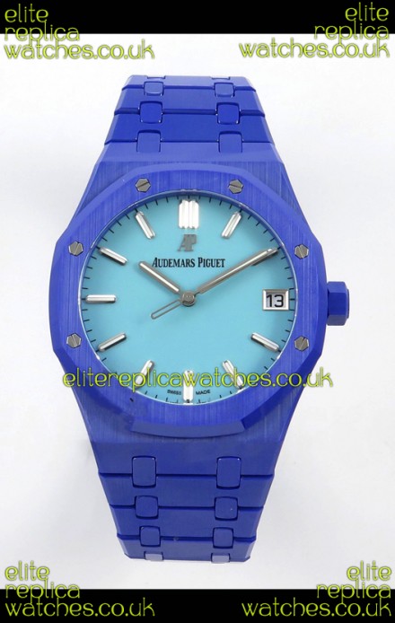 Royal Oak 15500 Tiffany Blue Dial & Blue Ceramic Super Clone Watch 