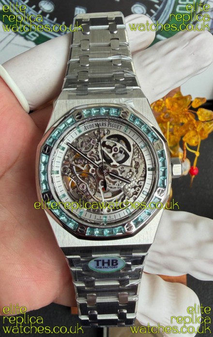 Royal Oak Openworked 15412BC Green Sapphires Super Clone Watch