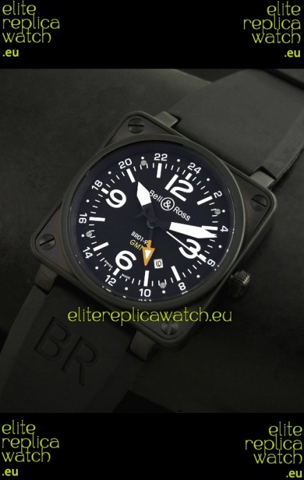 Bell and Ross BR01-93 GMT Japanese Replica Watch in PVD Case