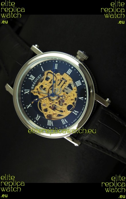 Breguet Classique Japanese Automatic Watch in Gold Skeleton Dial - Arabic Hour Numerals