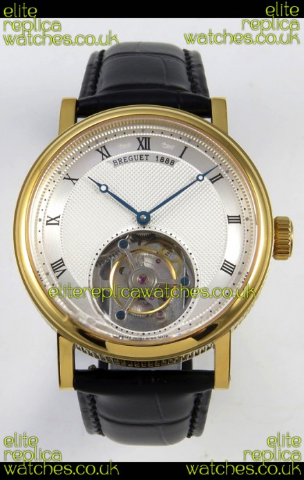 Breguet Classique Tourbillon Yellow Gold Roman Dial Super Clone Watch 