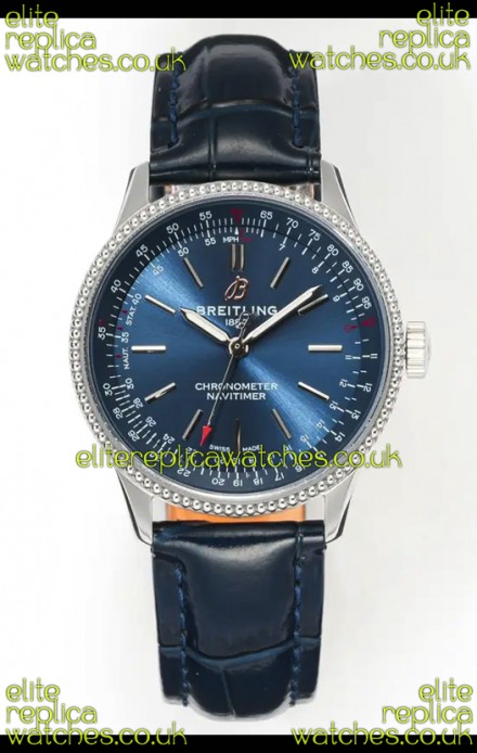 Navitimer Automatic 36 Navy Blue Dial Steel Casing Super Clone Watch 