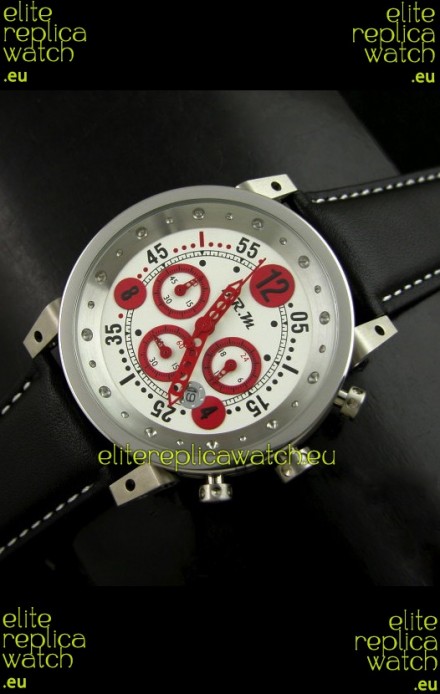 B.R.M.0011G6 Japanese Replica Quartz Watch in White&Red Dial