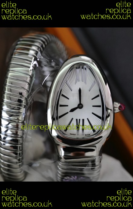 Serpenti Stainless Steel White Dial Super Clone Watch