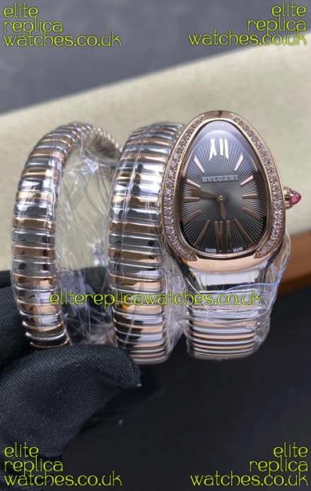 Serpenti Tubogas Double Spiral Grey Dial Two Tone Super Clone Watch 