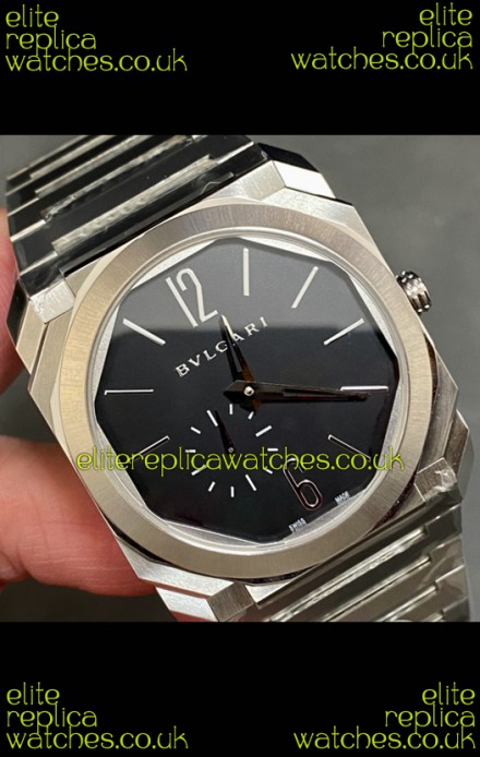 Octo Finissmo 7MM Thick Black Dial Super Clone Watch 