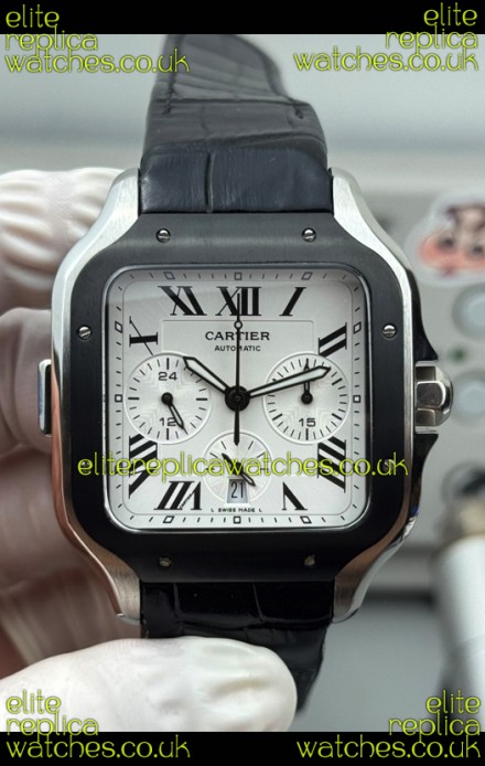 Cartier Santos XL DLC Coating White Dial 43MM Swiss Replica Watch 