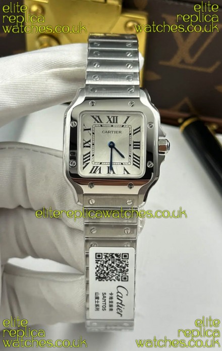 Cartier Santos Swiss Quartz 27MM Steel Dial Super Clone Watch