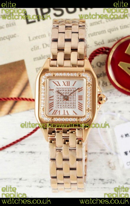 PANTHERE de Cartier 22mm Diamonds Dial Rose Gold Super Clone Watch