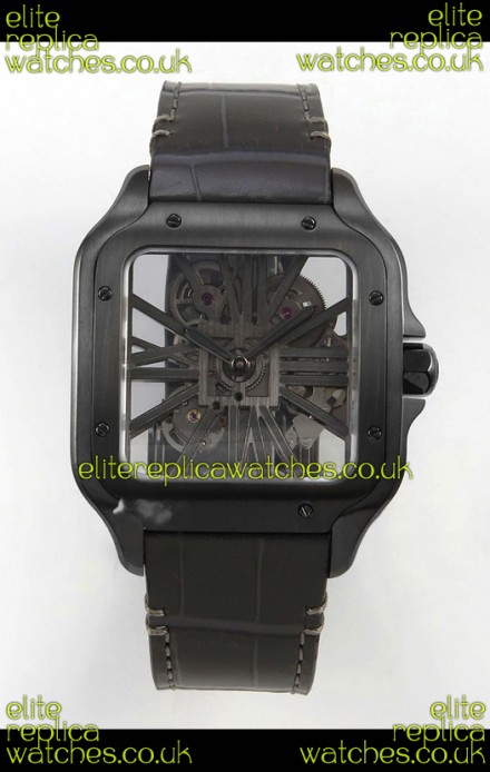 Santos De Cartier Super Clone Watch in Skeleton Dial PVD MLF Coating