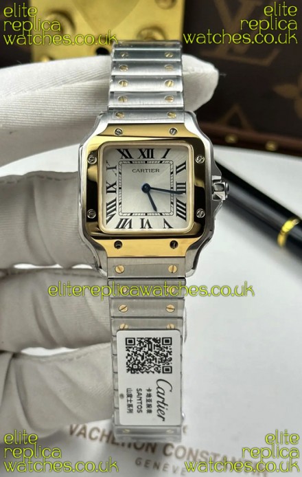 Cartier Santos Swiss Quartz 27MM Two Tone Super Clone Watch