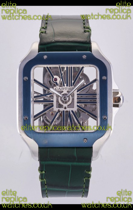 Santos De Cartier Super Clone Watch in Skeleton Dial Two Tone Case