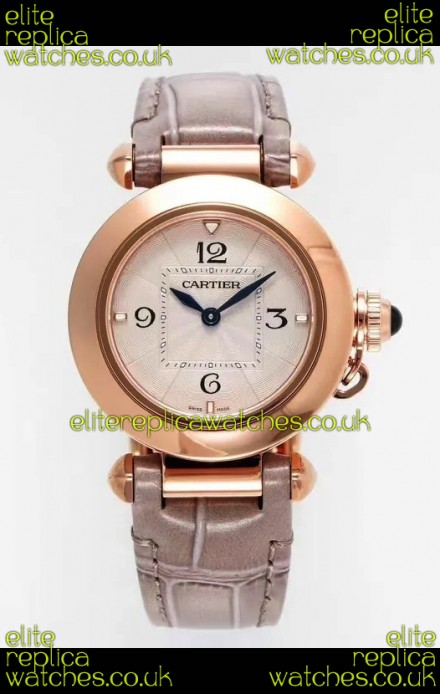 Pasha De Cartier Rose Gold Casing Watch 30MM Super Clone Watch 