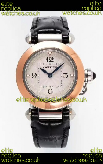 Pasha De Cartier Rose Gold Casing Watch 30MM Super Clone Watch 