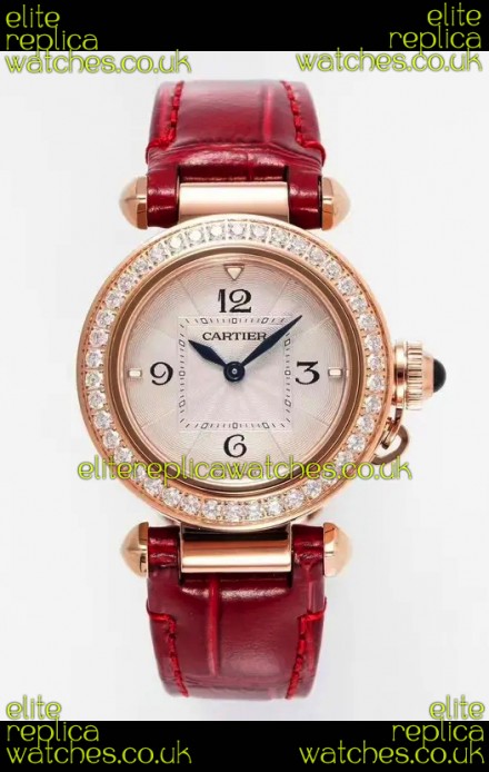 Pasha De Cartier Rose Gold Casing Watch 30MM Super Clone Watch 