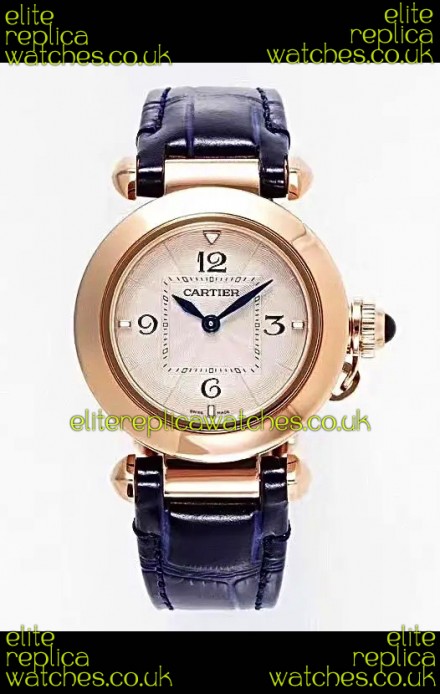 Pasha De Cartier Rose Gold Casing Watch 30MM Super Clone Watch 
