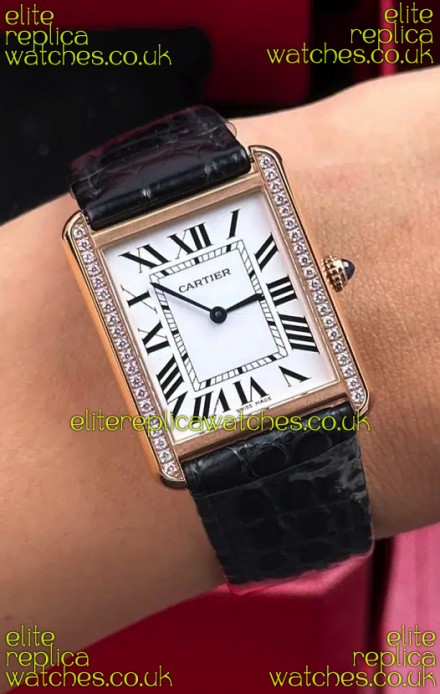 Cartier Tank Solo 27mm Rose Gold Swiss Quartz Super Clone Watch 