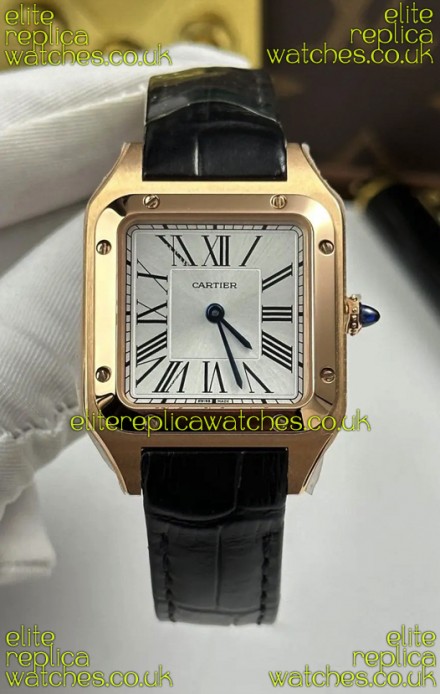 Cartier Santos Dumont in Rose Gold Casing 27MM Super Clone Watch 