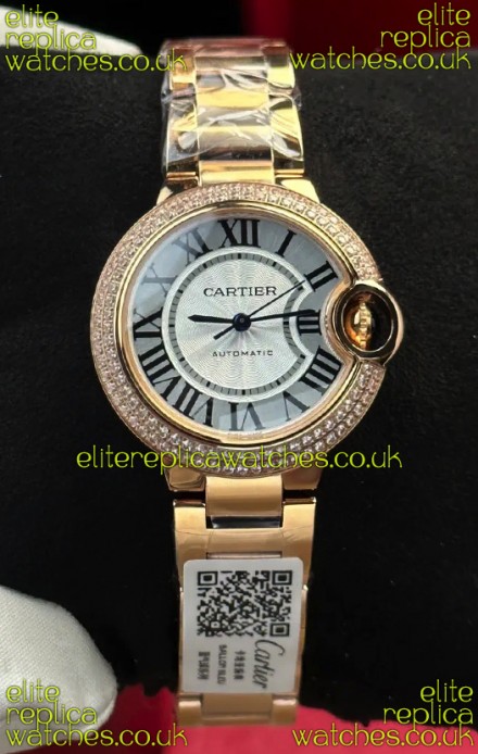 Ballon De Cartier Automatic 33MM Rose Gold Super Clone Watch 