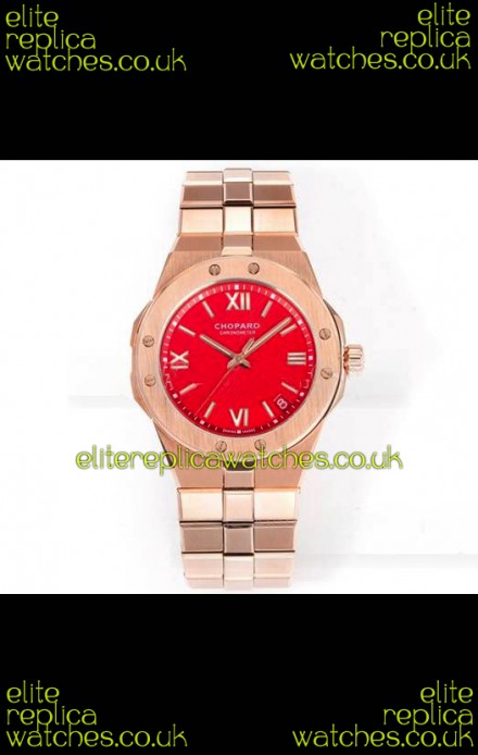 Chopard Alpine Eagle Rose Gold Red Dial Super Clone Replica Watch