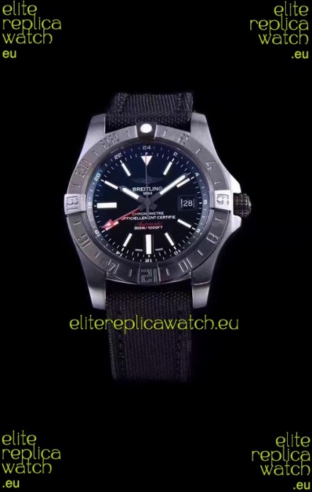 Breitling Avenger II BlackSteel GMT Swiss Replica Watch 1:1 Ultimate Swiss Replica Watch