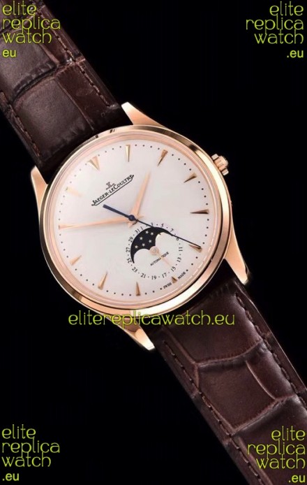 Jaeger LeCoultre Master Ultra Thin Moon Pink Gold 1:1 Mirror Replica Watch 