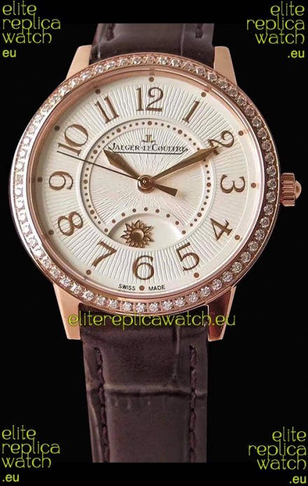Jaeger-LeCoultre Rendez-Vous Rose Gold Night & Day Medium 1:1 Mirror Swiss Watch 