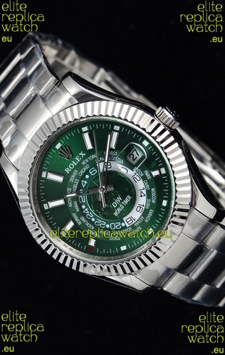 Rolex SkyDweller Swiss Watch in Steel Case - DIW Edition Green Dial 