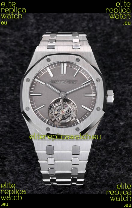 Audemars Piguet Royal Oak Tourbillon 41mm Blue Dial in 904L Casing - Sandblasted Smoked Grey Dial