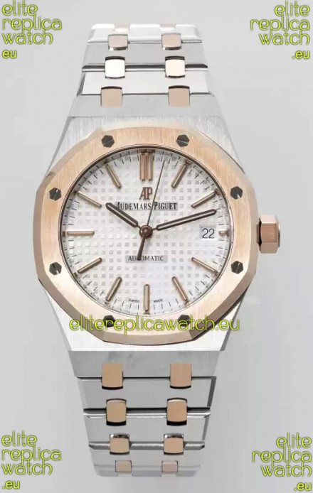 Audemars Piguet Royal Oak 37MM Two Tone White Dial Watch in 3120 Movement - 1:1 Mirror Replica
