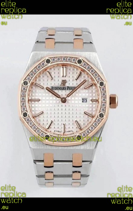 Audemars Piguet Royal Oak 33MM Two Tone Casing White Dial 1:1 Mirror Replica Watch