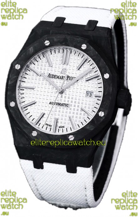Audemars Piguet Royal Oak Ref.15400 Forged Carbon Casing Watch White Dial in 1:1 Mirror Replica