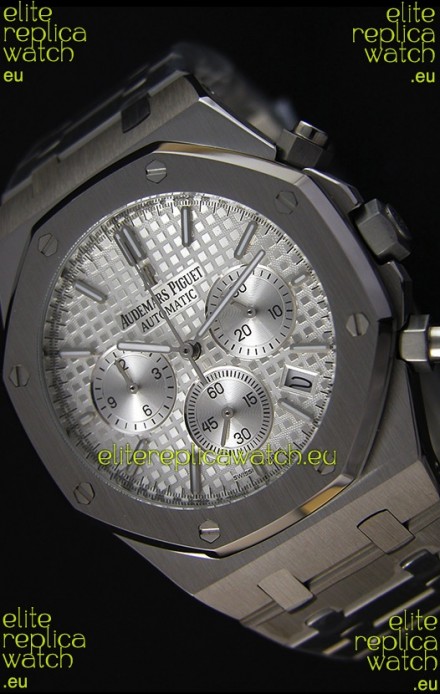 Audemars Piguet Royal Oak Chronograph Silver Toned Dial Swiss Quartz Replica Watch - 41MM