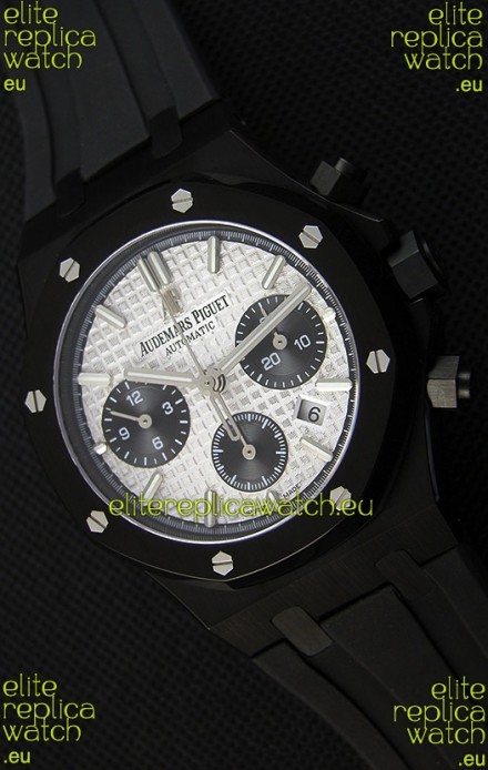 Audemars Piguet Royal Oak Chronograph Silver Toned Dial Black Subdials Swiss Replica Watch