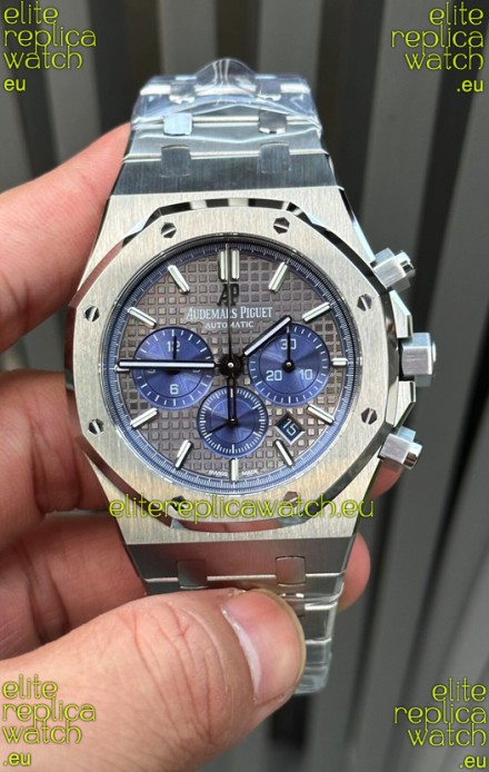 Audemars Piguet Royal Oak Chronograph Grey Dial Steel Strap Swiss Replica Watch