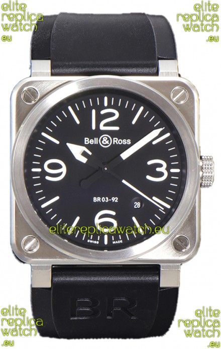 Bell and Ross BR03-92 Black Dial 904L Steel Swiss Replica Watch 