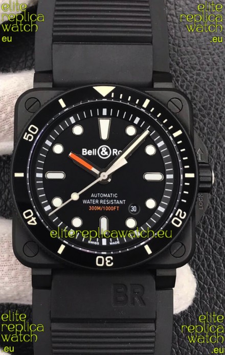 Bell & Ross BR03-92 Diver DLC Coated Black Dial Swiss Replica Watch 1:1 Mirror Replica