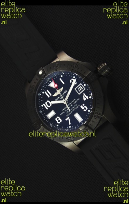 Breitling Avenger Blacksteel DLC Coated Swiss Replica Watch in Black Dial