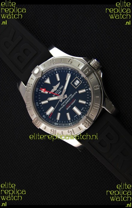 Breitling Avenger II GMT Swiss 1:1 Mirror Replica Watch in Black Dial 
