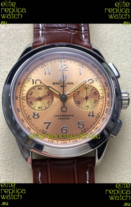 Breitling Premier B01 Chronograph 42 Edition Steel Casing Champange Dial - 1:1 Mirror Replica Watch