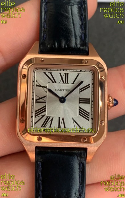 Cartier Santos Dumont 1:1 Mirror Swiss Replica Watch in Rose Gold Casing 38MM