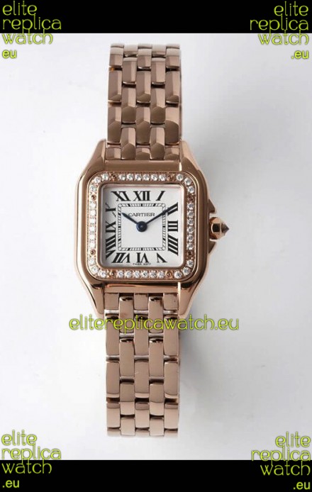Cartier PANTHERE Edition 22MM 1:1 Mirror Quality Swiss Replica Watch in White Dial - Diamonds Bezel