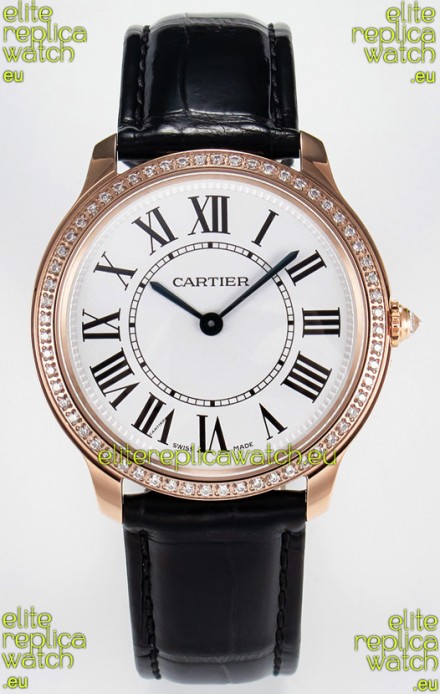 Ronde Louis Cartier Super Clone 36MM Rose Gold Watch in Swiss Quartz Movement