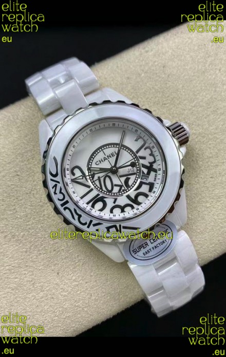 Chanel J12 Ladies White Ceramic Casing White Dial Watch 1:1 Mirror Replica Watch