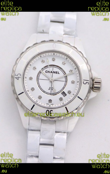 Chanel J12 Ladies White Ceramic Casing Watch 1:1 Mirror Replica Watch 